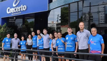 Equipe de Tênis de Mesa de Concórdia visita a Crecerto no dia da estreia nos JASC 2024